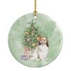 Sheltie Christmas Presents and Tree Ceramic Ornament Christmas Tree Hanging Decorations for Home Christmas Holiday, Party, Gift, 3 in, Multicolor