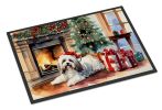 Havanese Cozy Christmas Doormat Front Door Mat Indoor Outdoor Rugs for Entryway, Non Slip Washable Low Pile, 24H X 36W