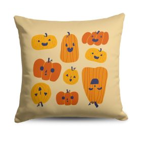 Funky Pumpkin Friends Throw Pillow 18X18 Inches