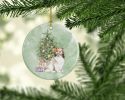 Sheltie Christmas Presents and Tree Ceramic Ornament Christmas Tree Hanging Decorations for Home Christmas Holiday, Party, Gift, 3 in, Multicolor