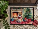 Pomeranian Cozy Christmas Doormat Front Door Mat Indoor Outdoor Rugs for Entryway, Non Slip Washable Low Pile, 24H X 36W