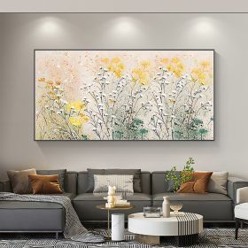 Handmade Oil Painting Abstract Daisy Flower Landscape Oil Painting On Canvas Large Original Modern Floral Textured Acrylic Painting Living Room Wall A (style: 01, size: 90x120cm)