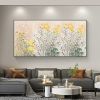 Handmade Oil Painting Abstract Daisy Flower Landscape Oil Painting On Canvas Large Original Modern Floral Textured Acrylic Painting Living Room Wall A