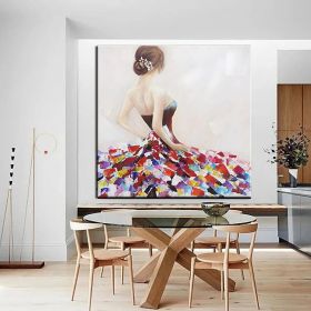 Hand Painted Oil Paintings Hand Painted Wall Art Abstract Modern Nude Girl Naked Girl  Living Room Hallway Luxurious Decorative Painting (style: 01, size: 120x120cm)