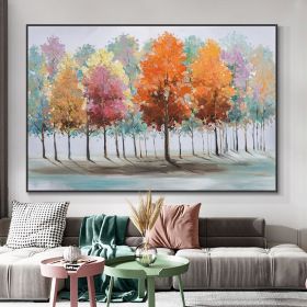 Hand Painted Oil Painting Fall Colors & Trees Abstract Painting Wall Art for Living Room Painting on Canvas Hand Painted Oil Painting for Home Decor (style: 01, size: 50X70cm)