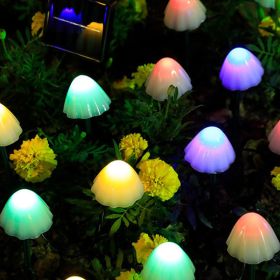 LED Outdoor Solar Garden Lights Waterproof Mushroom String Lawn Lamps Cute Fairy Light Landscape Lamp Path Yard Lawn Patio Decor (Emitting Color: Multi color, Wattage: 3.5M 10LEDs)