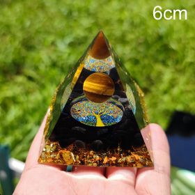 Natural Tiger Eye Orgonite Pyramid Heal Crystals Ball Energy Generator Reiki Chakra Multiplier Orgone Amethyst Meditation Stone (Color: 6cm, Ships From: China)