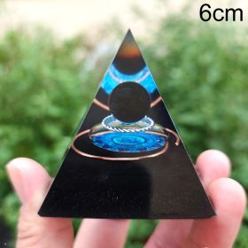 Natural Tiger Eye Orgonite Pyramid Heal Crystals Ball Energy Generator Reiki Chakra Multiplier Orgone Amethyst Meditation Stone (Color: 6cm7, Ships From: China)