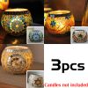 Mosaic Glass Candlestick Color Snowflake Mosaic Candle Holder Romantic Candlelight Table Centerpieces Party Dinner Wedding Decor