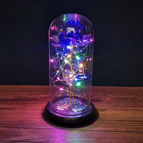 2023 LED Enchanted Galaxy Rose Eternal Rose Forever Rose In Glass Valentines Day Gift for Girlfriend Christmas Wedding Birthday (Color: Colorful Light4, Ships From: CN)