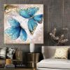 Hand Painted Oil Painting Original Abstract Art Painting on Canvas Blue Painting Handmade Wall Art Abstract Painting Butterfly Painting Contemporary A