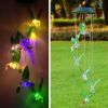 New LED Solar Wind Chime Lamp Hummingbird Wind Chime Lamp Pendant Wind Chime Decorative Lamp Color Changing Lamp Solar Lamp