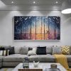 Hand Painted Oil Painting Large Abstract Rain Scenery Oil Painting on Canvas Original Forest Painting Texture Wall Art Living room Home Decor Bedroom