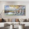 Hand Painted Oil Painting Large Original Oil Painting Abstract Art Nature Home Decor Riverside Scenery Oil Painting Modern Painting Living Room Painti