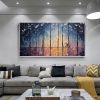 Hand Painted Oil Painting Large Abstract Rain Scenery Oil Painting on Canvas Original Forest Painting Texture Wall Art Living room Home Decor Bedroom