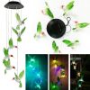 New LED Solar Wind Chime Lamp Hummingbird Wind Chime Lamp Pendant Wind Chime Decorative Lamp Color Changing Lamp Solar Lamp