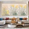 Handmade Oil Painting Abstract Daisy Flower Landscape Oil Painting On Canvas Large Original Modern Floral Textured Acrylic Painting Living Room Wall A