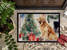 Golden Retriever Cozy Christmas Doormat Front Door Mat Indoor Outdoor Rugs for Entryway, Non Slip Washable Low Pile, 24H X 36W