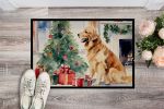 Golden Retriever Cozy Christmas Doormat Front Door Mat Indoor Outdoor Rugs for Entryway, Non Slip Washable Low Pile, 24H X 36W