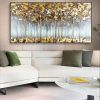 Hand Painted Oil Painting Abstract Forest oil Painting On Canvas Modern Gold Painting Custom Landscape Home Decor Large Textured Wall Art Living room